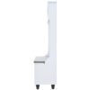5 In 1 Entryway Bench With Shutter - Shaped Doors, Coat Rack, Cushion And 4 Sturdy Hooks, Wide Hall Tree With Storage Bench For Hallway, Entryway, Living Room - White - Image 16