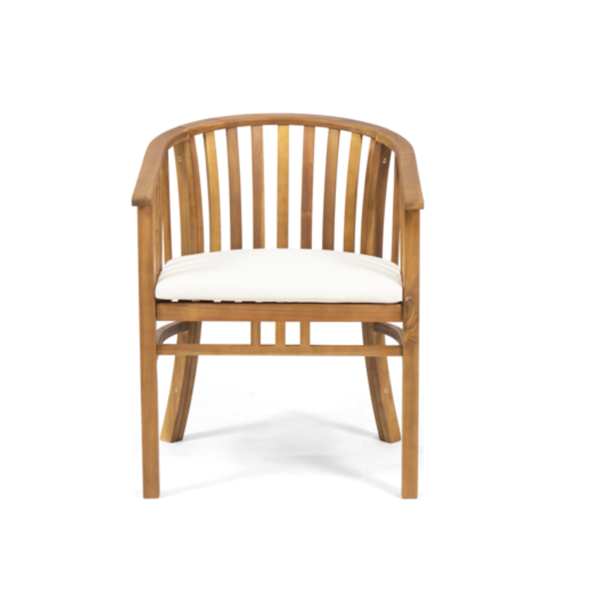 Outdoor 6 Seater Dining Set With Cushins - Cream - Image 5