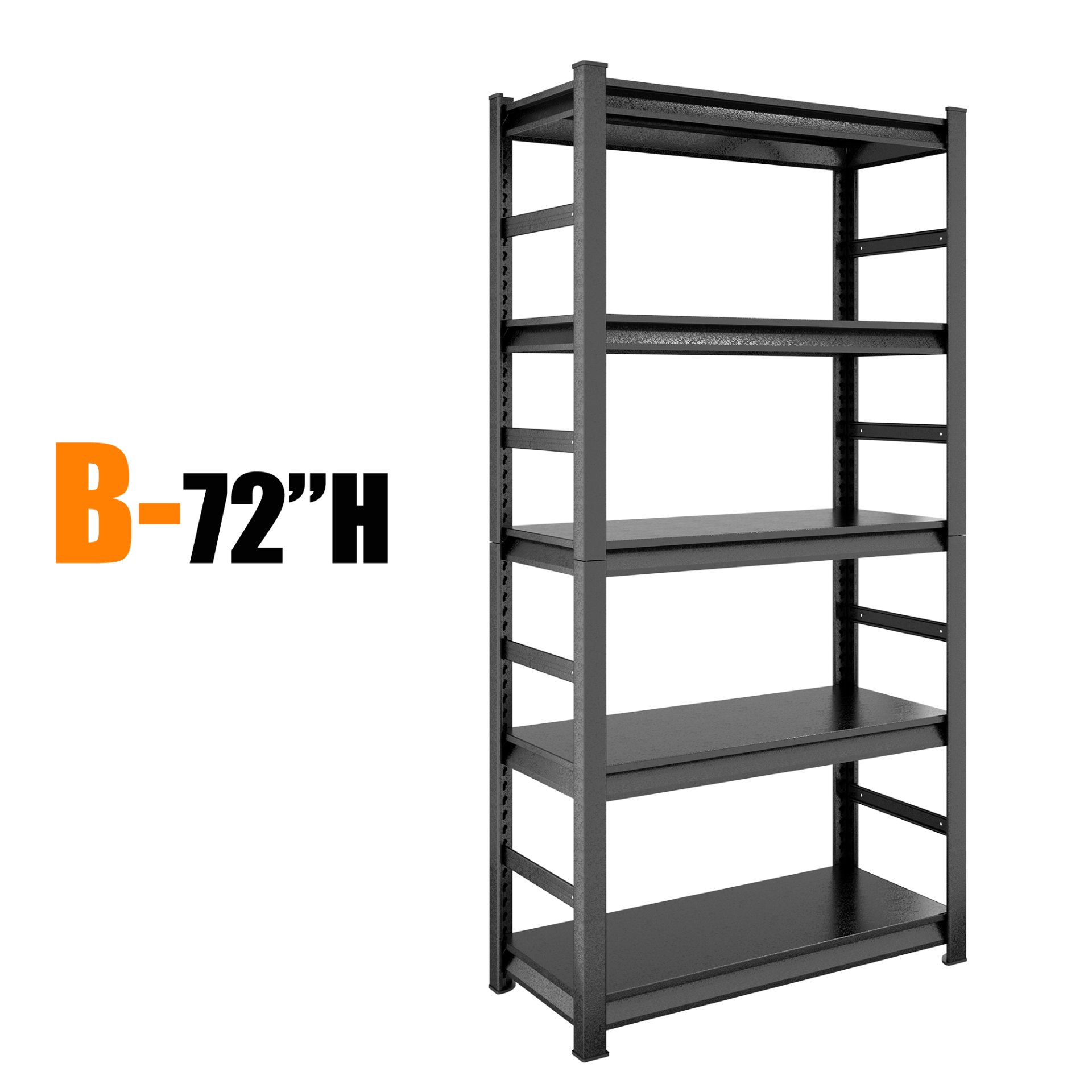 Storage Shelves 5 Tier Heavy Duty Metal Adjustable Shelving Units And Storage Rack Kitchen Garage Shelf - Black - Image 9