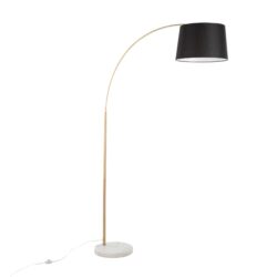 March - Contemporary Floor Lamp - Antique Brass - Black