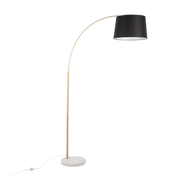 March - Contemporary Floor Lamp - Antique Brass - Black