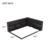 Full Floor Bed With L-Shaped Bookcases, Sliding Doors, Without Slats - Espresso - Image 9