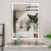 LED Bathroom Vanity Mirror Wall Mounted, Adjustable White / Warm / Natural Lights Anti-Fog Touch Switch With Memory Modern Smart Large Bathroom Mirrors - Silver - Image 2