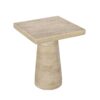 Square Side Table With Pedestal Base - Cream - Image 8