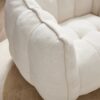 Soft Chenille Bean Bag Chair With High Resilient Foam For Living Room And Bedroom Comfortable Square Lazy Sofa With Footstool - Beige - Image 15