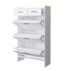 Shaker Shape Door Shoe Rack 3 Doors Shoe Cabinet With 2 Drawers With Open Space For Shoes - Matte White - Image 11