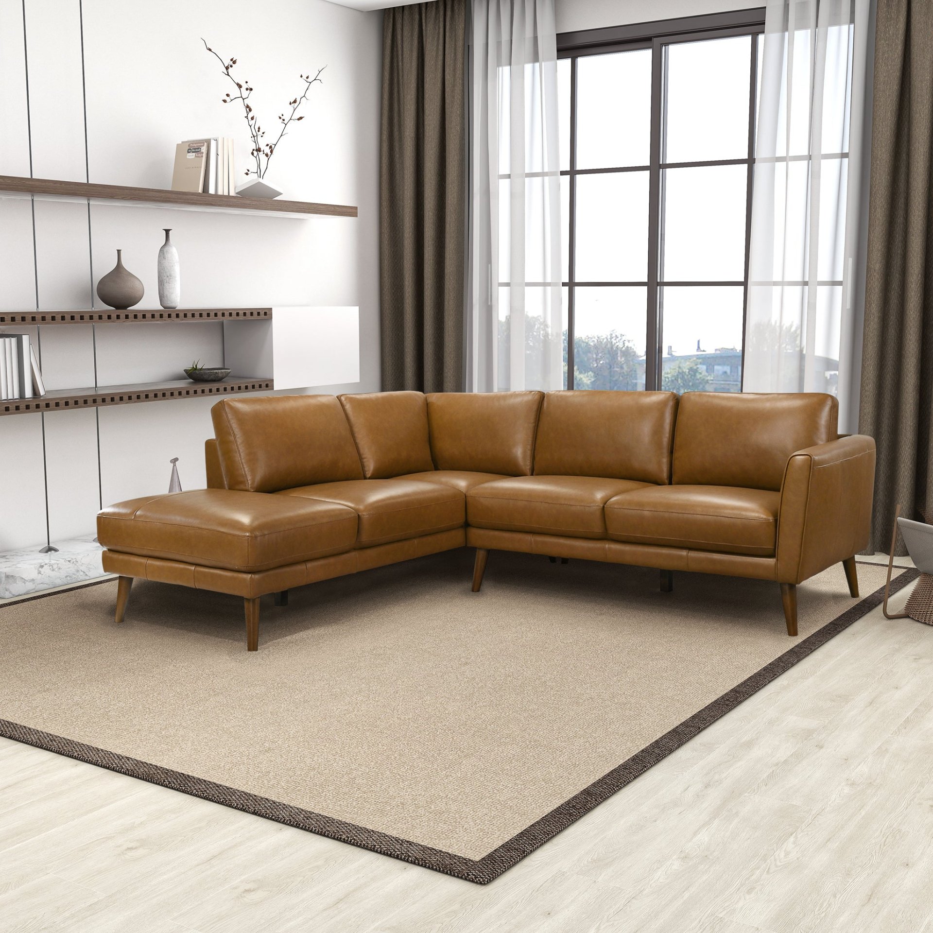 Benson - Sectional Sofa Left Facing Chaise - Tan - Image 6