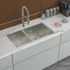 Double Bowl Undermount Kitchen Sink 33" X 19" With 16 Gauge And Deep Basins - Brushed Nickel - Image 2