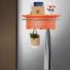 Esyspot - Metal Powder Coating Hook Wall Mounted With Shelf - Orange / Chrome - Image 3