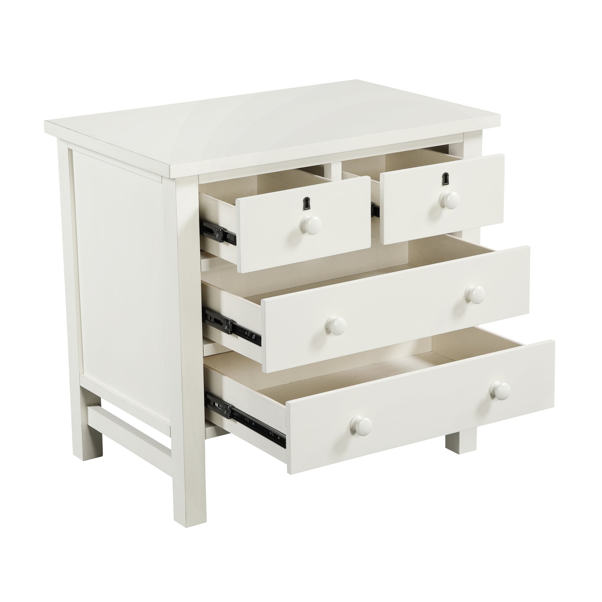 Georgina - 4 Drawer Storage Nightstand - Antique White - Image 5