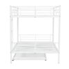 Full Over Full Metal Bunk Bed With Trundle - White - Image 4