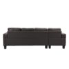 Modern Sectional Sofa Set With Chaise Lounge And Cup Holder, 4 Seater - Chocolate Brown - Image 7