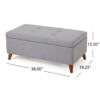 Kinetics - Upholstered Storage Ottoman With Lift-Top And Button Tufted Seat - Light Gray - Image 3