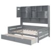 Full Size Daybed With 2 Drawers And All In One Cabinet And Shelf - Gray - Image 8