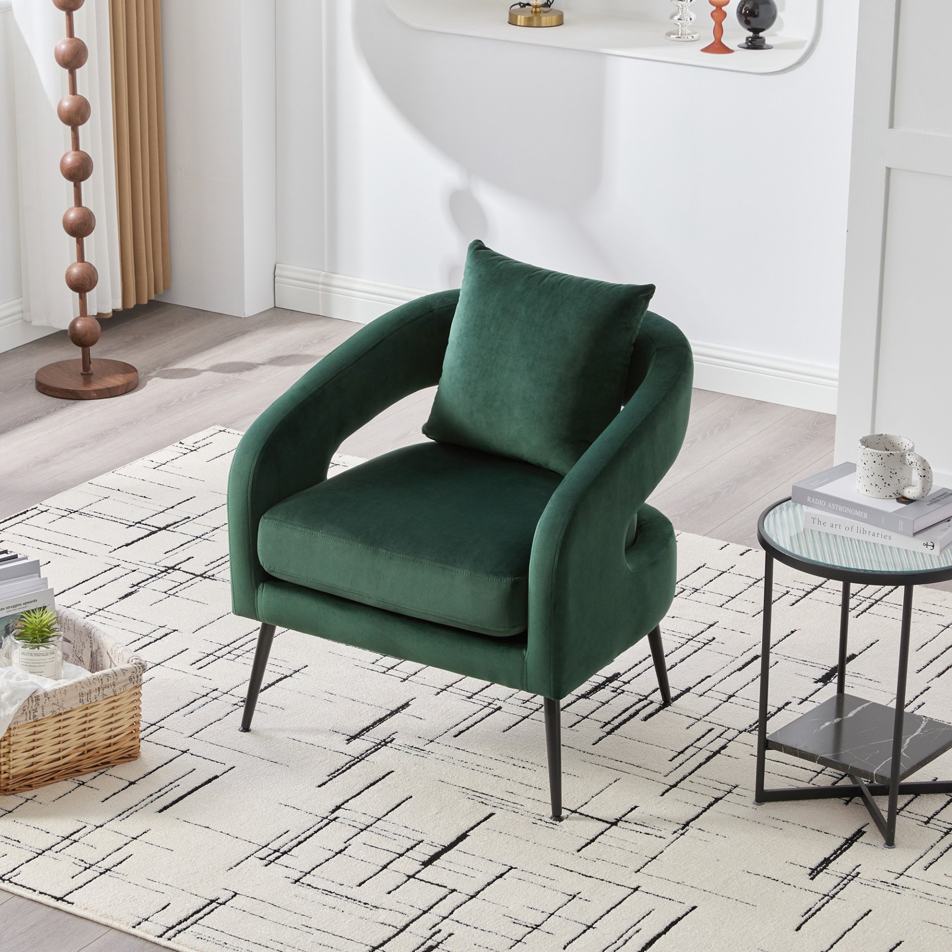 3 Piece Upholstered Sofa Set, Loveseat & 2 Accent Chairs For Small Living Spaces - Green - Image 5