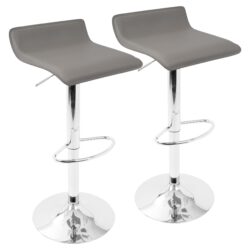 Ale - Contemporary Adjustable Barstool (Set of 2) - Gray
