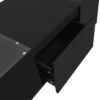 LED Coffee Table, Modern Center Table, Coffee Table With Open Storage Compartment And 2 Hidden Drawers For Living Room - Black - Image 7
