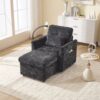 Multifunctional Lazy Person Sofa Recliner With Storage Backrest And Cell Phone Bracket For Living Room Or Bedroom - Black - Image 14