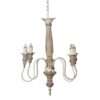 4 Light Chandelier, Hanging Light Fixture With Adjustable Chain For Kitchen, Bulb Not Included - Cream White - Image 3