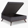 Owen - Square Coffee Table Storage Ottoman - Slate Gray - Image 2
