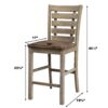 5 Pieces Set Counter Table Set Square Counter Table Solid Wood Modern Farmhouse Rustic Look Distressed Look - Grayish Brown - Image 9
