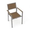 Stylish Modern Faux Wood & Aluminum Outdoor Dining Chairs, (Set of 2) - Natural - Image 5