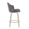 Ahoy - Mid-Century Modern Fixed Height Counter Stool With Natural Legs / Round Chrome Footrest (Set of 2) - Gray - Image 3