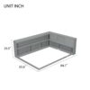 Full Floor Bed With L-Shaped Bookcases, Sliding Doors, Without Slats - Gray - Image 9