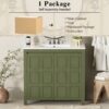 36" Bathroom Vanity Organizer With Sink, Storage Cabinet - Olive Green - Image 10