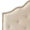 Luella - Button Tufted Full / Queen Upholstered Metal Panel Headboard - Beige - Image 13