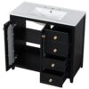 Bathroom Vanity With Two Soft Close Doors, Adjustable Shelves And Three Drawers - Black - Image 19