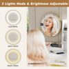 Modern Makeup Vanity Table With LED Lights, Power Outlet, And Metal Chair - White - Image 7