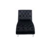 Velvet Chaise Lounge Indoor, Button Tufted Upholstered Chair With Pillow - Black - Image 11