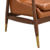 Accent Chair With Cushioned Seat, Brass Tipped Legs - Brown - Image 14