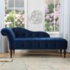 Samuel - Tufted Roll Arm Chaise Lounge - Navy Blue - Image 9