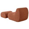 Curved Lounge Chair With Ottoman And High Resilience Foam - Orange - Image 8