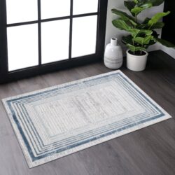 Marfi - 2' X 3' Bordered Area Rug - Blue / Ivory
