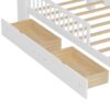Twin Size Bed With Headboard Storage Rack, 2 Under Bed Drawers, 3 - Side Guardrails For Safety And Security - White - Image 14
