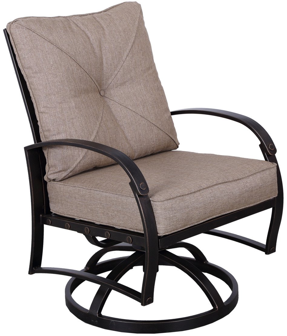 Modern Dining Swivel Chair With Back And Seat Cushion (Set of 2) - Antique Bronze - Image 7