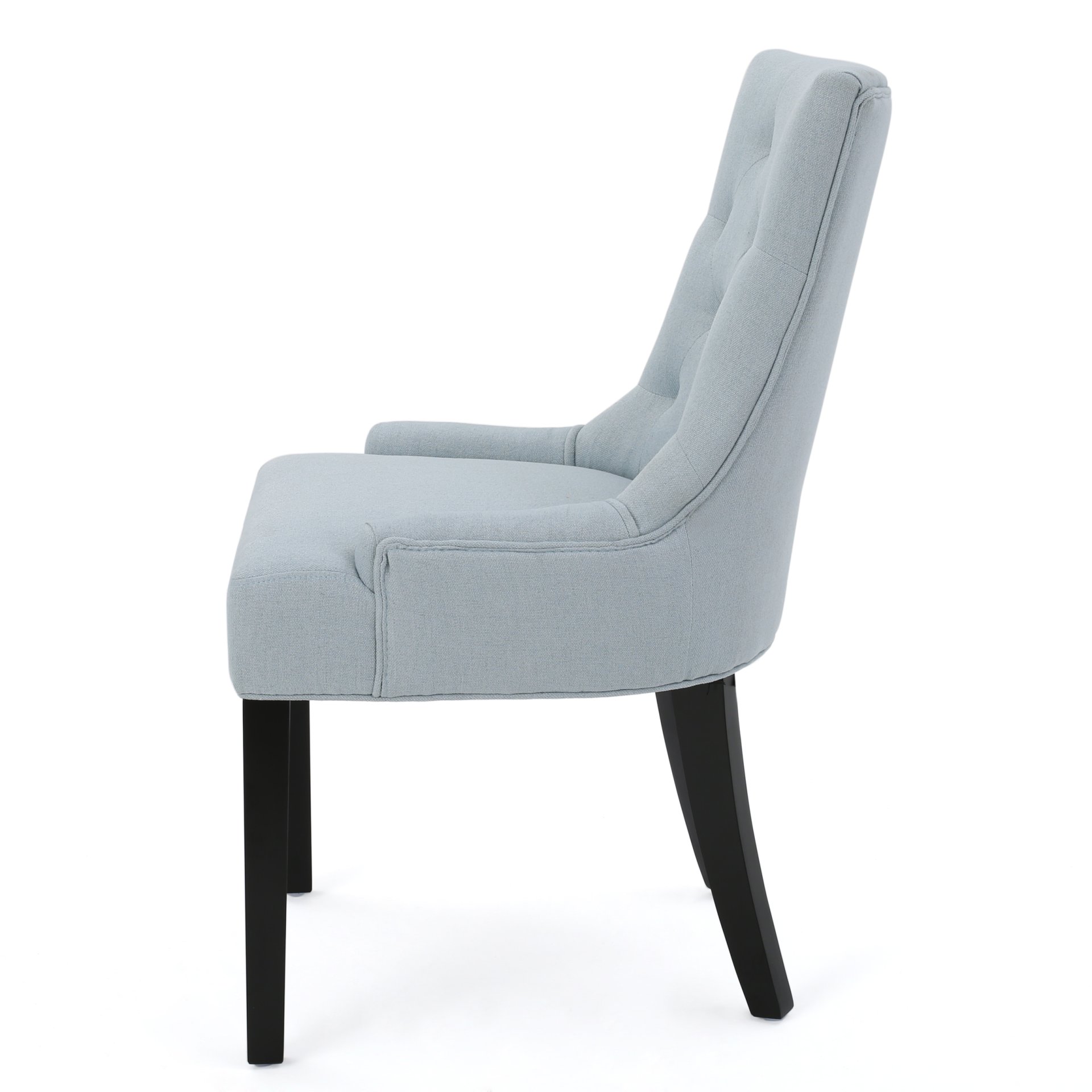 Cheney - Contemporary Dining Chair Set With Tufted Design And Wood Legs - Light Blue - Image 8