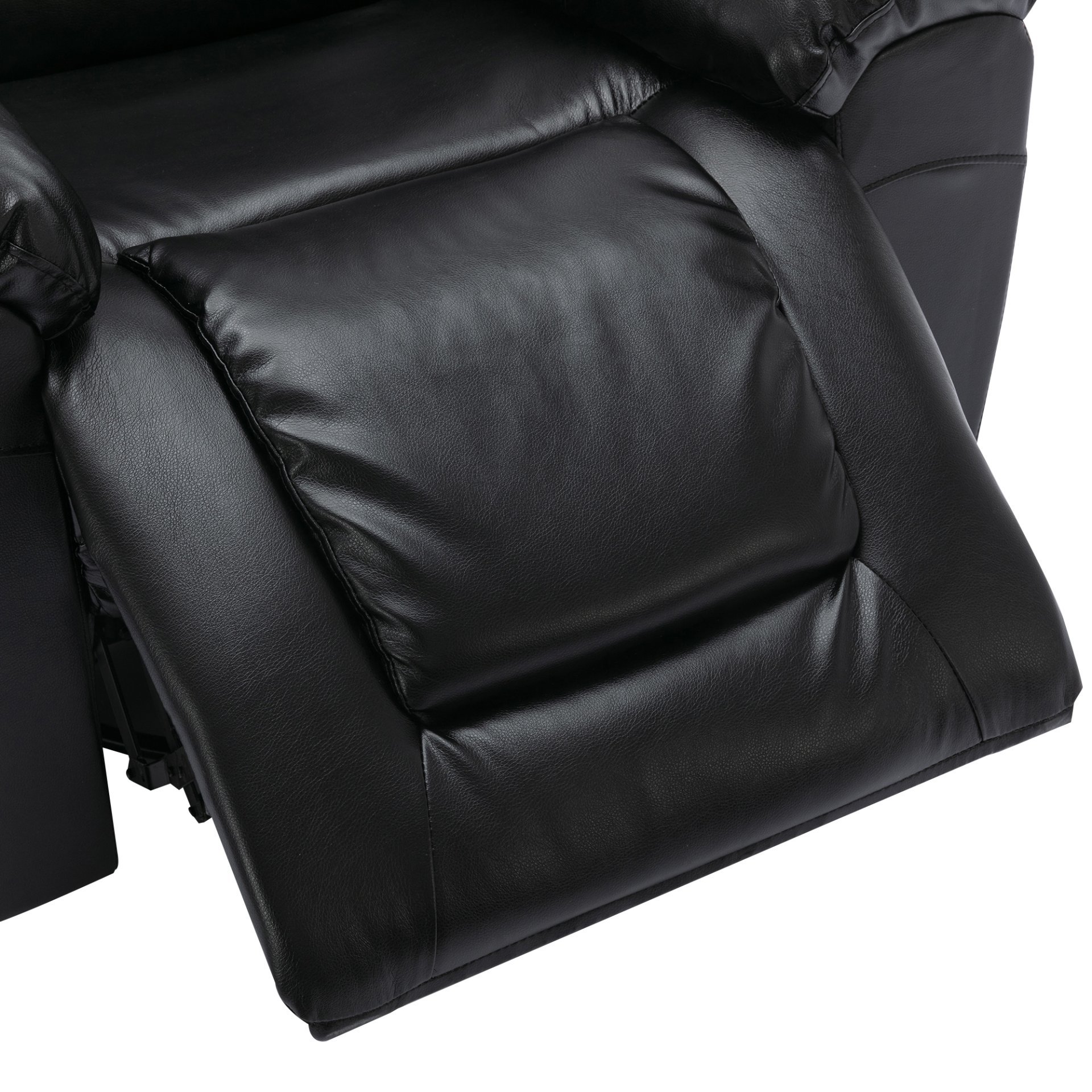 3 Seater Home Theater Recliner Manual Recliner Chair With Two Built-In Cup Holders For Living Room - Black - Image 15