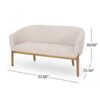 Mid Century Modern Loveseat With Channel Stitched Backrest - Beige - Image 3