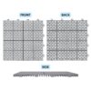Interlocking Deck Tiles Plastic Waterproof Outdoor All Weather Anti-Slip Bathroom Shower Balcony Porch Strong Weight Capacity Upto 6613 Lbs, Rosette Pattern Pack Of 12 - Gray - Image 24