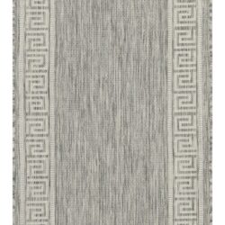 Sunshine - 2'7" X 7'3" Indoor, Outdoor Area Rug - Silver - Polypropylene