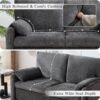 Minimalist 800Lbs Down Filled Sofa, Multiple Colors, Chenille - Gray - Image 11