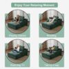 Oversized Chaise Lounge Chair Cozy Cloud Couch, Plush Corduroy Upholstered Sleeper Sofa Daybed With 3 Throw Pillows And Wide Armrest For Living Room - Green - Image 5
