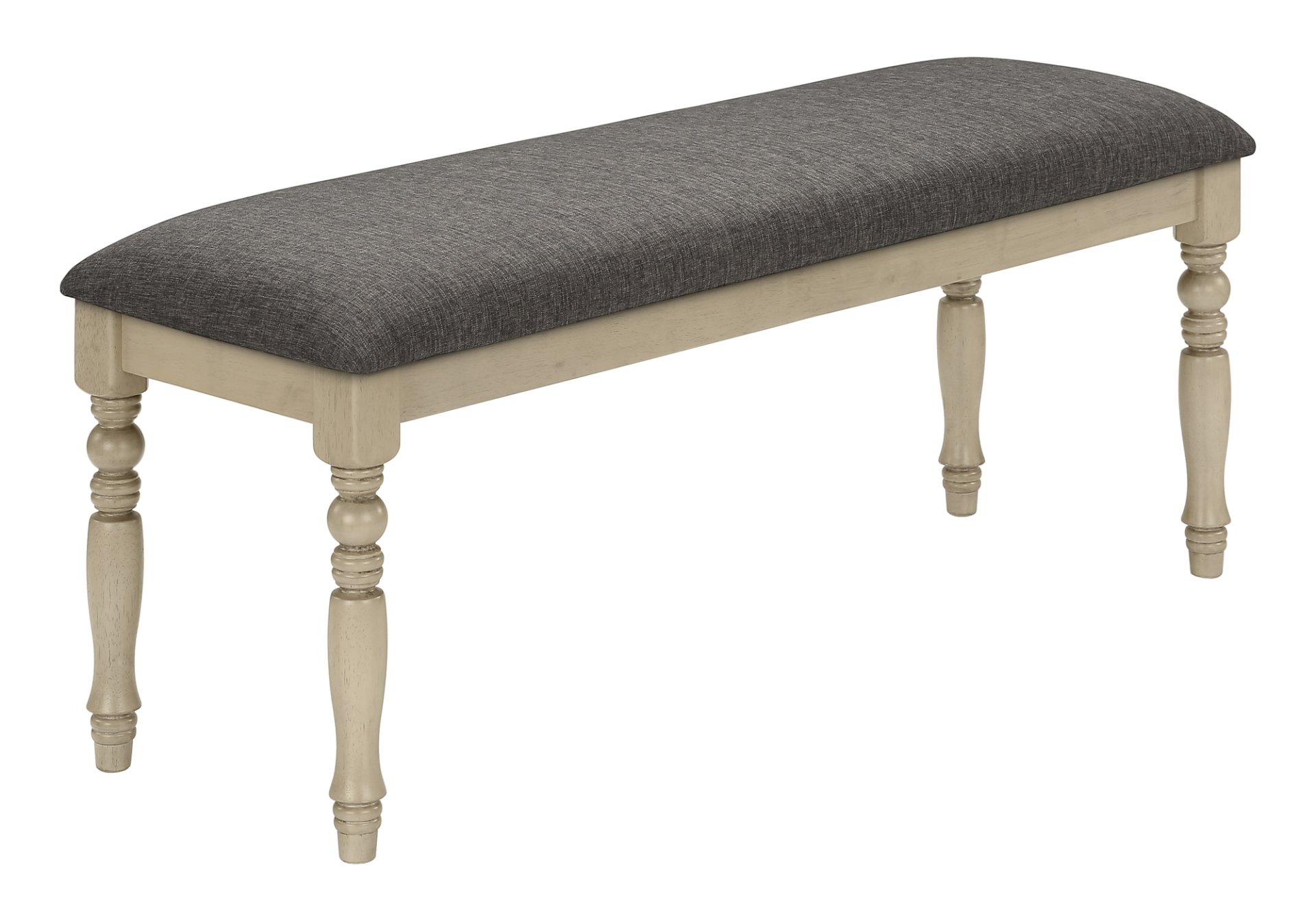 Bench, Rectangular, Upholstered, Transitional - Gray - Image 2