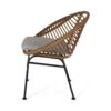 Cordella - Outdoor Woven Wicker Chairs With Cushions, (Set of 2) - Brown / Beige - Image 9