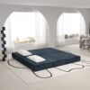 Convertible Couch Bed With 2 Pillows, 3 Seat Folding Floor Couch & King Size Bed Mattress, Diy Combination - Blue - Image 8