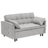 Two-Seat Casual Sofa With Pull Out Bed, Living Room Furniture - Light Gray - Image 7